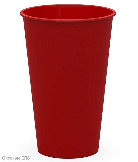 Стакан Bubble Cup 500 мл, диаметр 90 мм, красный глянцевый, полипропилен, 512 штук в коробке