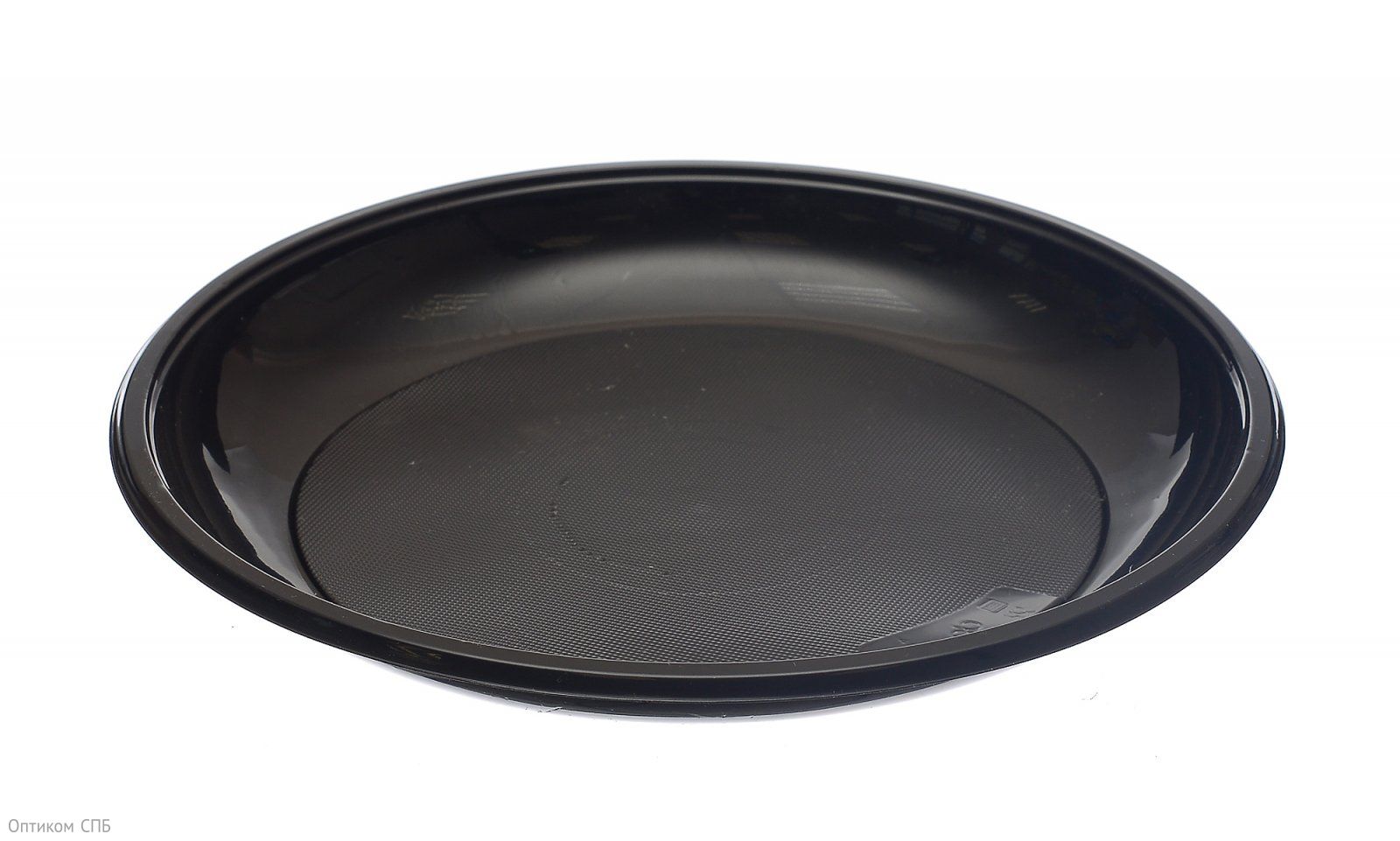 Тарелка пластиковая, d=220 мм, без секций, черная (PP) *750 (18750)