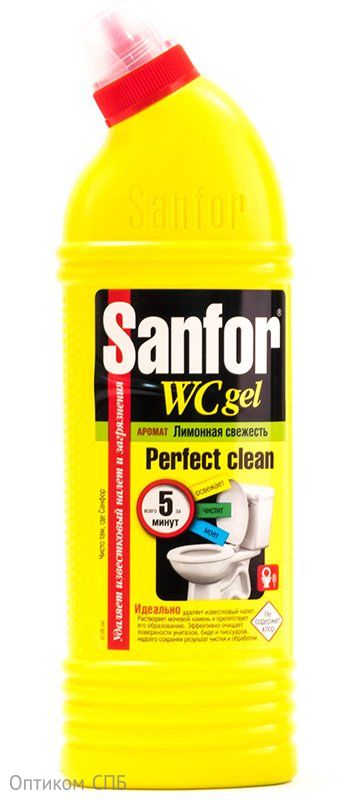 Чистящий гель для сантехники Sanfor WС Gel (Санфор гель) удаляет известковый налет, растворяет водный и мочевой камень и препятствует его образованию в унитазах, удаляет ржавчину и другие трудные загрязнения в туалете на длительное время. Средство можно использовать в ванной комнате и на кухне для удаления жировых пятен, плесени, мыльных потеков. Благодаря загущенной формуле равномерно распределяется и не стекает с наклонных поверхностей. Обеспечивает свежий запах. Обладает антимикробным свойствами. Подходит для уборки и дезинфекции туалетов для животных. Убивает микробы за 5 минут. Не содержит хлор, при этом специальная формула гарантирует хорошие чистящие и дезинфицирующие свойства.
Способ применения: Унитазы — нанести средство под ободок и распределить внутри унитаза, выдержать не более 10 мин, почистить и смыть водой. При необходимости обработку повторить. Фаянсовые раковины — обработать средством и смыть водой. Полы (плитка, линолеум), сантехническая арматура, пластмасса — мыть раствором 2-3 колпачка средства на 1 л воды.
Не применять для чистки чувствительных к действию кислот поверхностей (мрамор, акрил, эмаль). Не смешивать с другими веществами. Средство замерзает, после размораживания сохраняет свои свойства. По истечении срока годности средство и упаковку утилизируют как бытовой отход.
Состав: ≥5%, но <15%: АПАВ, кислота щавелевая; <5%: лимонная кислота, краситель, ароматизирующая добавка. Пластиковый флакон 750 мл, 15 штук в упаковке.