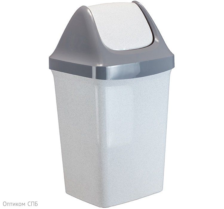 Контейнер для мусора СВИНГ с качающейся крышкой. Поможет поддержать чистоту на рабочем месте, в туалетной комнате или на кухне. Объем ведра - 50 л, размер 350x733x401 мм.