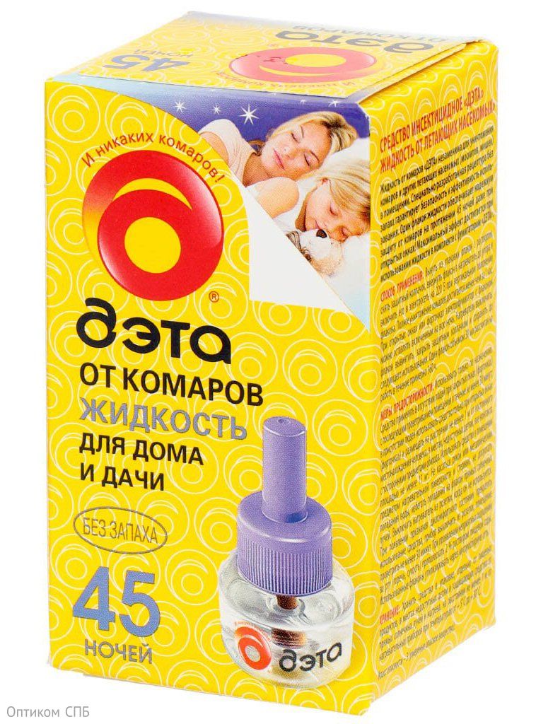 ДЭТА Жидкость от комаров 30 мл, 45 ночей, без запаха