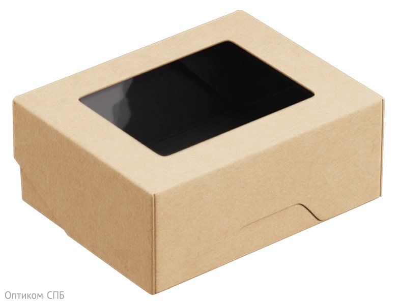 Упаковка OneBox, 350 мл, 100х80х40 мм, крафт/черное дно, 25 штук