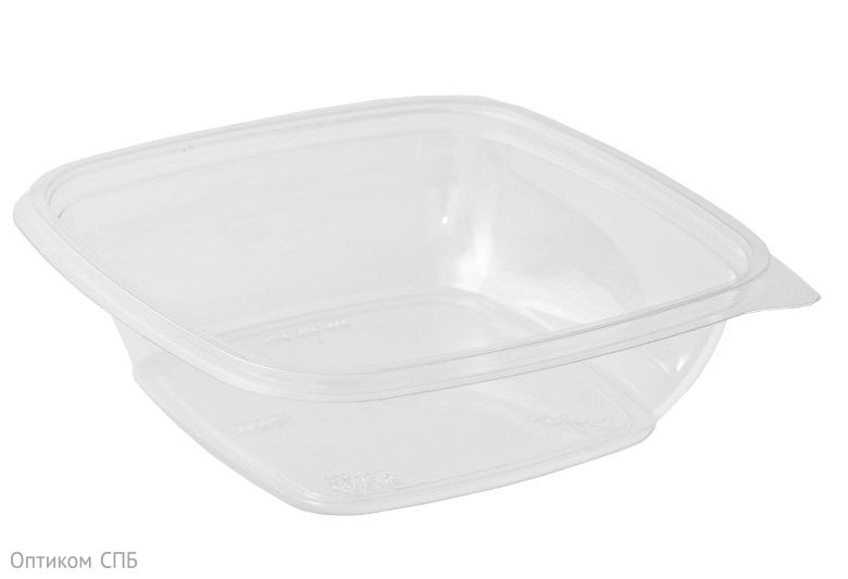 Контейнер СтиролПласт 1250 мл, 190х190х67 мм, без крышки, прозрачный ПЭТ, 140 штук