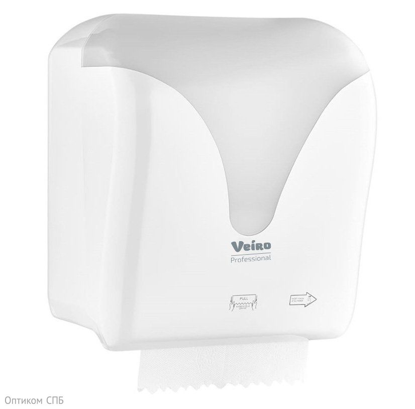 Диспенсер для рулонных полотенец Veiro, белый пластик, 311x355x214 мм