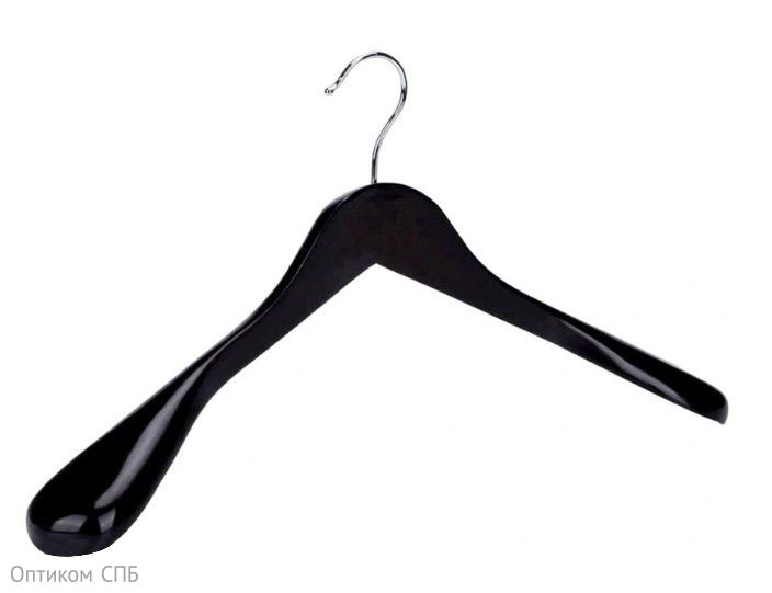 Вешалка-плечики деревянная, размер 48-50, чёрная
