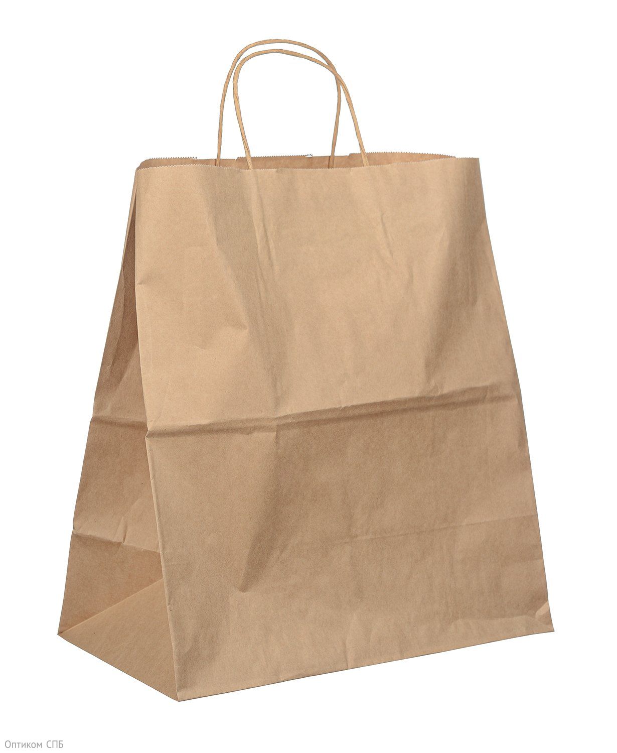 Бумажный крафт пакет-сумка с крученными ручками отлично подходит для пищевых продуктов и бытовых товаров. Благодаря плотной бумаге 70 г/м2, пакет обладает высокой прочностью и отлично держит форму. Размер пакета 32х37 см, ширина бокового фальца 18 см. В упаковке 250 штук.