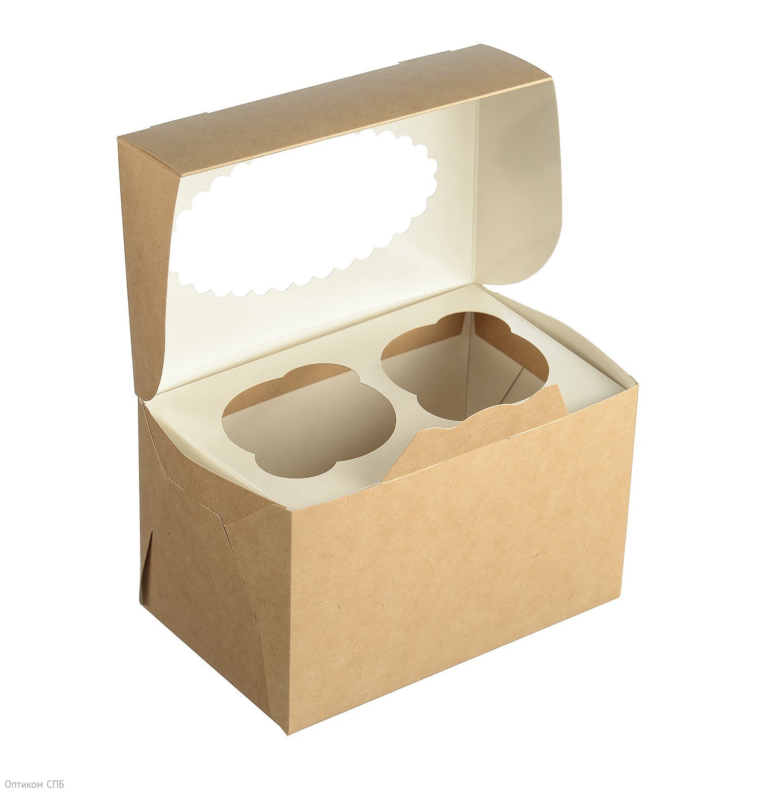 Упаковка Оригамо под два маффина предназначена для бережной доставки и хранения маффинов. Выполнена из плотного экологически чистого картона с внутренней ламинацией, что препятствуют размоканию упаковки. Прочная конструкция коробки помогает надолго сохранить изделия в первоначальном виде. Наличие прозрачного окна в крышке позволяет видеть продукцию, не вскрывая коробку. Упаковка двусторонняя: возможна сборка как белой, так и крафт стороной наружу. Диаметр отверствий 64 мм. Можно использовать для любых продуктов питания, достаточно только убрать разделитель. Размер коробки 100х160х100 мм. В упаковке 200 штук. 