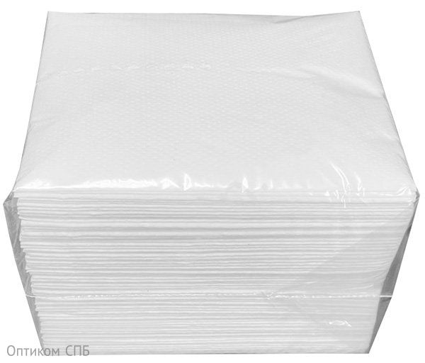 Салфетки бумажные, 20х20 см, 1-слойные, белые, 200 листов, для настольных диспенсеров N14