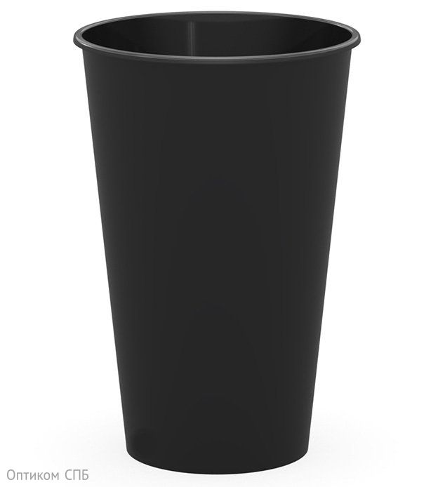 Стакан Bubble Cup 500 мл, диаметр 90 мм, чёрный глянцевый, полипропилен, 512 штук в коробке