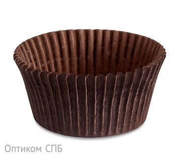 Бумажная форма для пирожных круглая, диаметр 60 мм, высота 25 мм, коричневая, 1000 штук