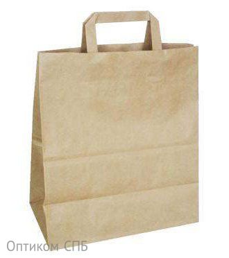 Пакет-сумка крафт с плоскими ручками, 90г/м2, 44,5+18х48, 175 штук в упаковке