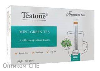 Чай зеленый с мятой, Teatone, 100 стиков в упаковке