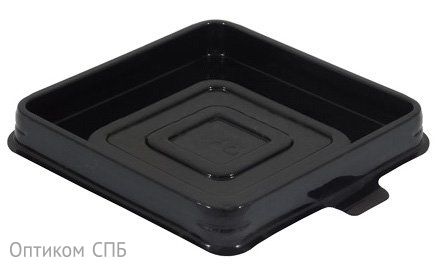 Контейнер для пирожного/кекса КРТ-51, 85х85х10 мм, дно черное ПЭТ, 1080 штук (крышка 17-3678)
