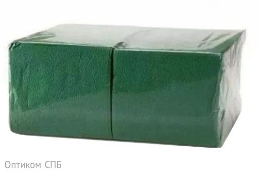 Салфетки бумажные, 24х24 см, 1-слойные, зеленые, 400 листов в упаковке