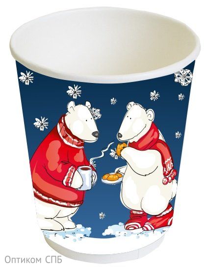 Бумажный стакан Белые Мишки Thermo Cup Soft Touch объёмом 250 мл (полный объём 280 мл) и диаметром 80 мм. Изготовлен из двухслойного картона, что обеспечивает улучшенную теплоизоляцию и комфортное удержание как с холодными, так и с горячими напитками. Внутреннее защитное покрытие предотвращает протекание и хорошо сохраняет температуру напитка. Стакан совместим со стандартными крышками для удобства переноски. Стакан украшен уютным тематическим рисунком, подходящим для зимнего сезона, детских мероприятий или брендов с дружелюбной эстетикой. Подходит для кофеен, фуд-кортов, семейных кафе, детских праздников и тематического кейтеринга. В упаковке 20 штук.