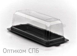 Крышка для контейнера для пирожного/эклера, 150х55х50 мм, прозрачная, ПЭТ, 560 штук (дно 17-3868)