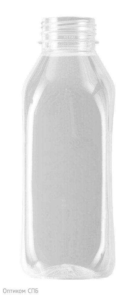 Бутылка пластиковая прозрачная из ПЭТ, квадратной формы. Предназначена для хранения и транспортировки различных жидкостей, в том числе пищевых продуктов, таких как свежевыжатые соки, вода, молочные и кисломолочные продукты, газированные напитки. Прозрачность бутылки позволяет, не открывая ее, увидеть, что находится внутри. Диаметр горла бутылки — 38 мм. Объем — 500 мл. В упаковке 100 штук.
