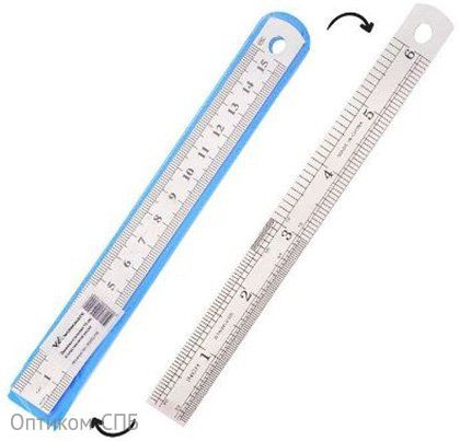 Линейка Workmate выполнена из стали. Шкала четкая, двухсторонняя, длина разметки 15 см. Толщина линейки 0,3 мм. Предназначена для чертежно-измерительных работ. Пластиковый чехол защищает от повреждений. 