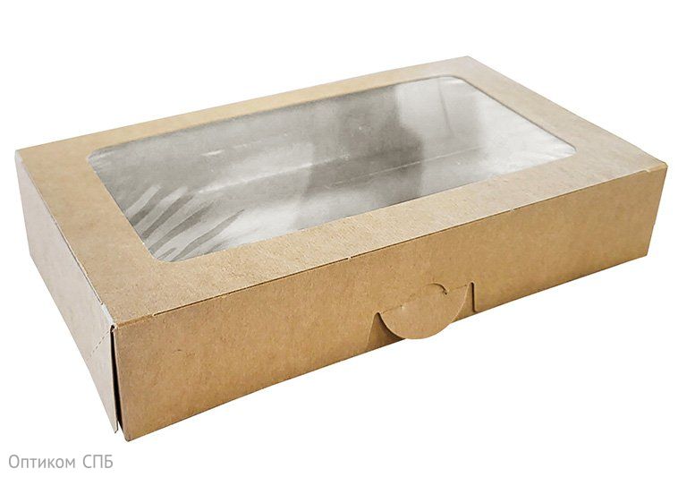 Упаковка Оригамо  выполнена из крафтового картона. Предназначена для хранения и транспортировки холодных и горячих блюд. Имеет прозрачное окно на крышке для удобного обзора наполнения. Крышка фиксируется замком для надежного скрепления упаковки, исключая самопроизвольное открытие. Внутренняя ламинация предохраняет упаковку от размокания. Упаковку можно использовать для разогрева продуктов в микроволновой печи. Объем 1000 мл. Размер 200х120х40 мм. В коробке 100 штук.