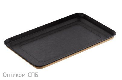 Лоток для фасовки OnePlatter 225х135х12 мм, крафт/чёрное дно, 50 штук