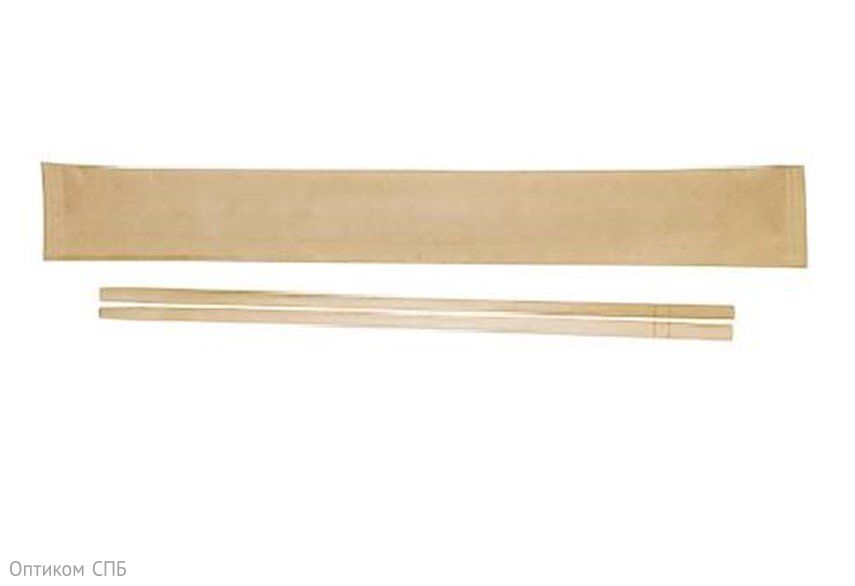 Палочки для еды круглые, 230 мм, в индивидуальной бумажной упаковке, крафт, 100 штук