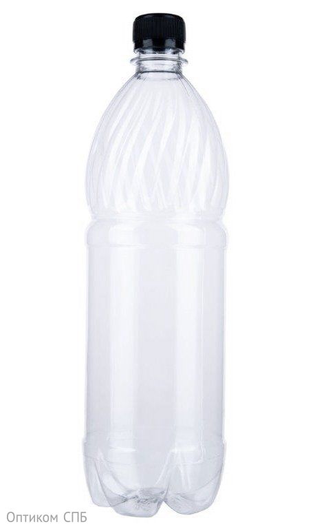 Бутылка с крышкой 1000 мл, узкое горло 28 мм, прозрачная АПГ, 72 штуки