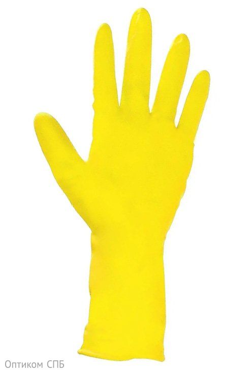 Перчатки резиновые флокированные Libry, размер XL, желтые