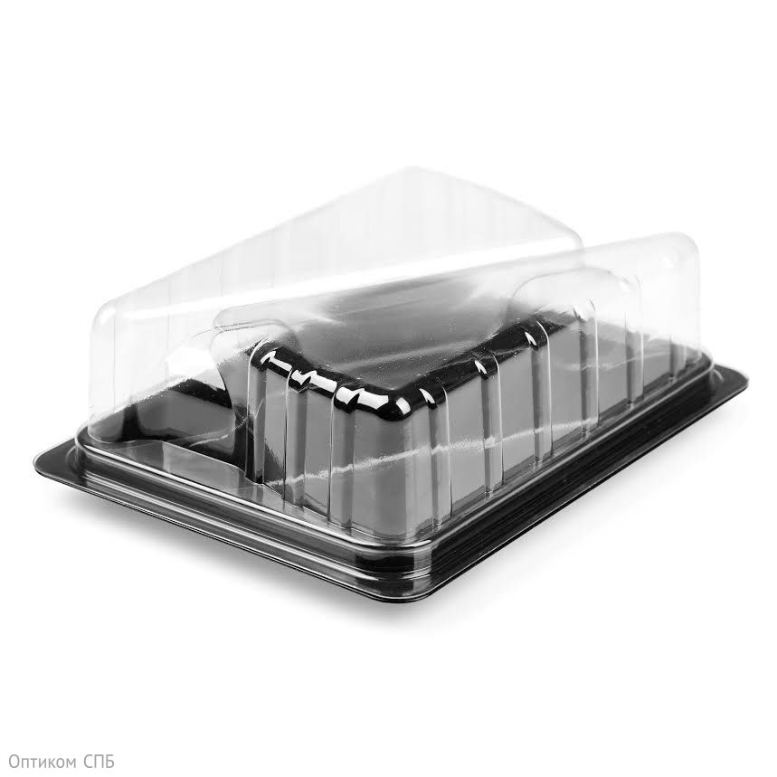 Контейнер для 2-х порций пирога/торта Дно черное *400  (арт. кр.17-2701)