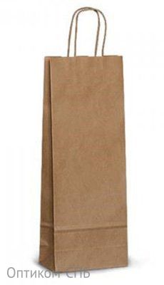 Пакет-сумка с кручеными ручками, 12+8x33 см, 115 г/м2, крафт, 250 штук