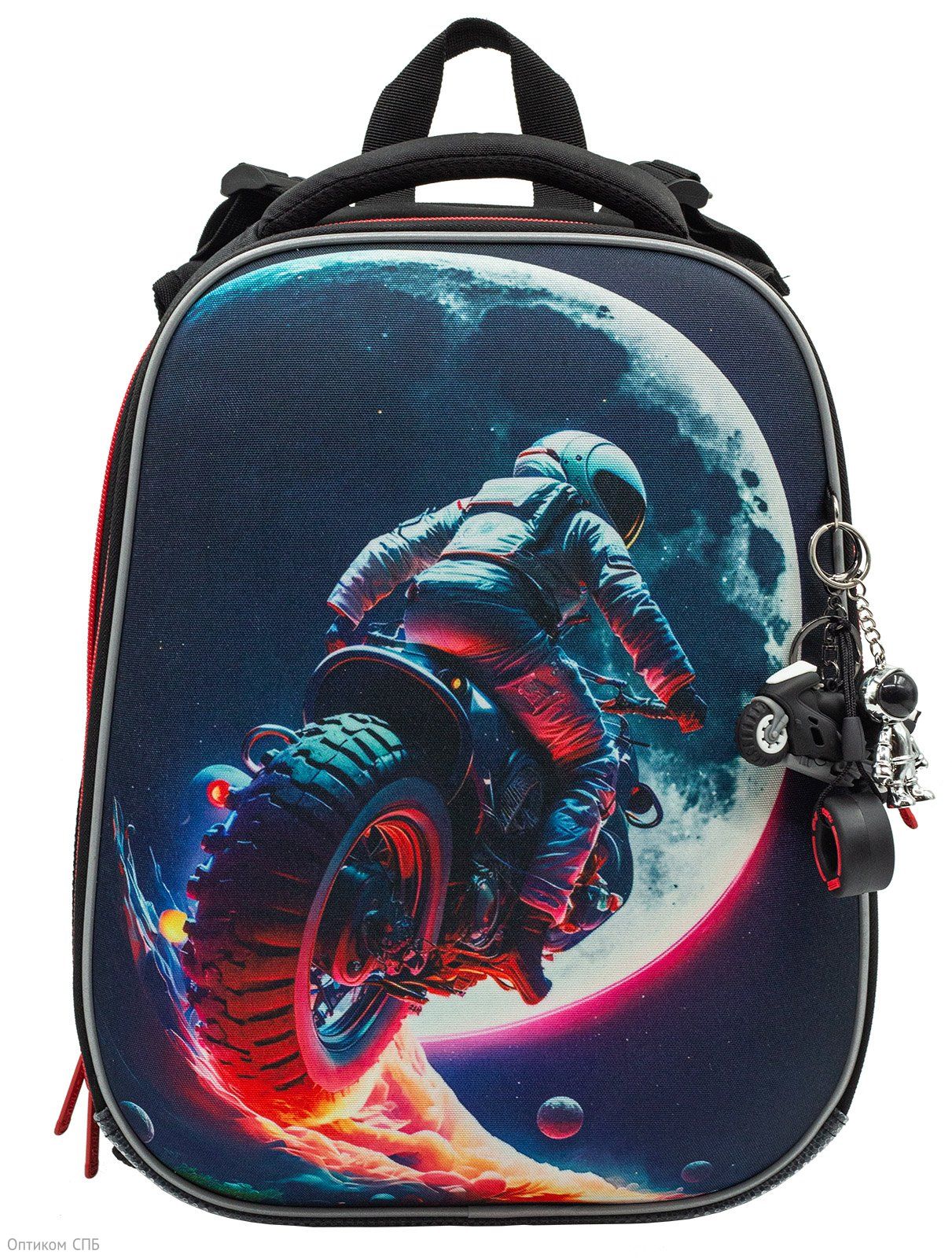Ранец школьный ПандаРог Space Rider 380х290х160 мм, 2 отделения, 2 кармана, анатомическая спинка
