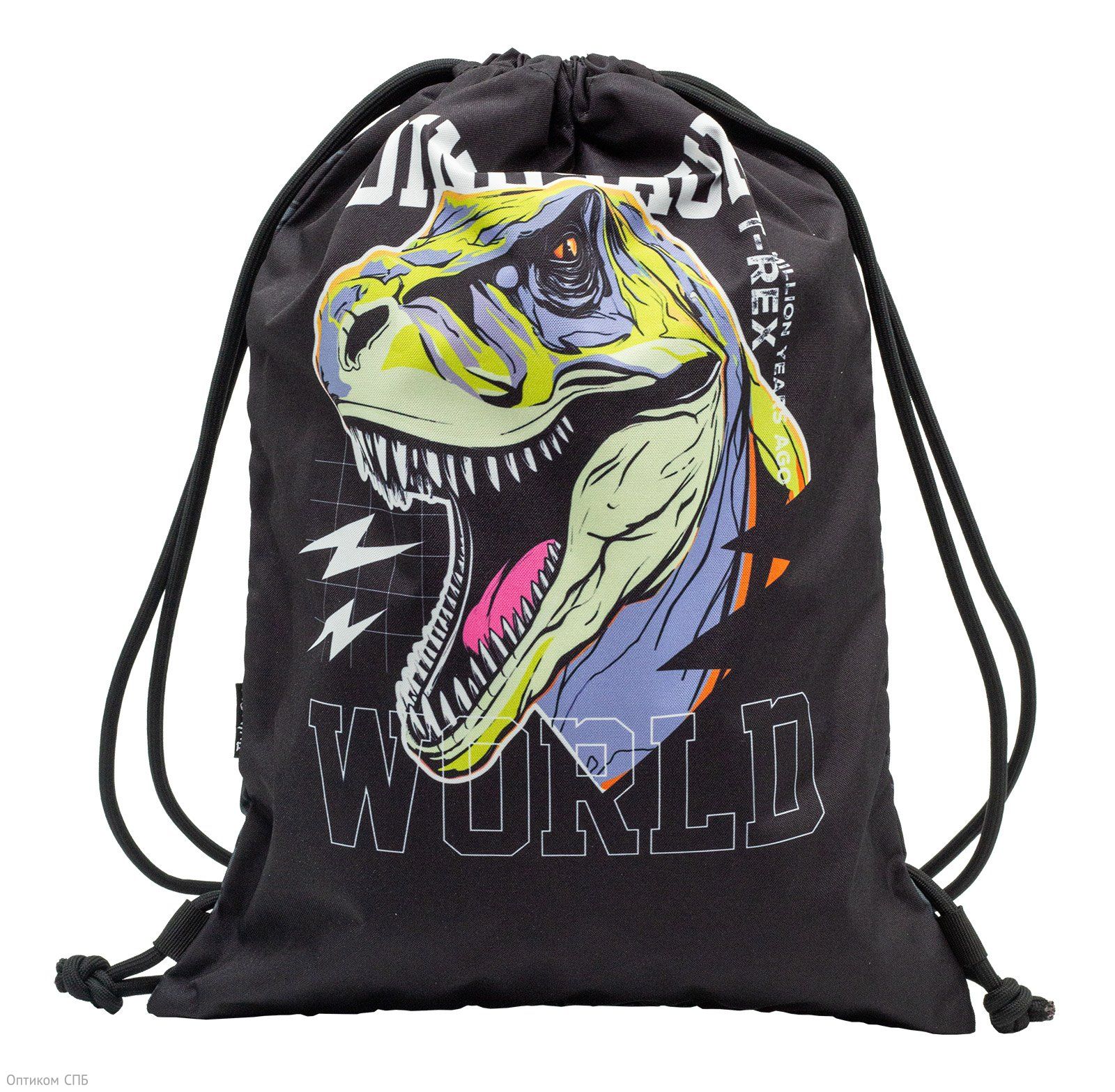 Мешок для обуви ПандаРог Dino World 460х330 мм, 1 отделение