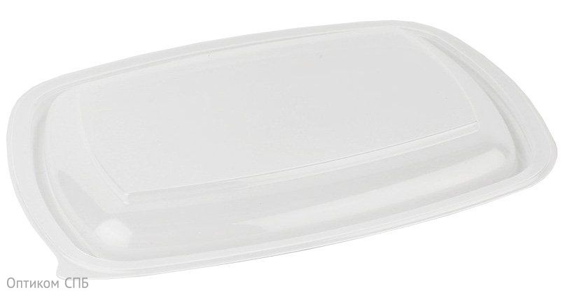 Крышка СтиролПласт для прямоугольных 1-секционных контейнеров, 230х170 мм, прозрачная, ПП, 50 штук