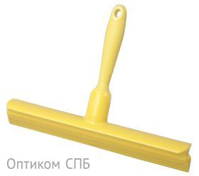 Сгон ручной FBK предназначен для оперативного сбора жидкости с гладких поверхностей столов и стен. Легко и быстро вытирает насухо, не оставляет разводов. Может применяться для сбора мелкого мусора. Корпус сгона выполнен из высокоплотного полипропилена желтого цвета. Рабочая пластина изготовлена из износостойкого силикона, обладает высокой эластичностью и долговечностью, плотно прилегает к очищаемой поверхности. Рукоятка имеет отверстие для настенного хранения. 