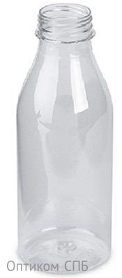 Бутылка пластиковая прозрачная из ПЭТ. Предназначена для хранения и транспортировки различных жидкостей, в том числе пищевых продуктов, таких как свежевыжатые соки, вода, молочные и кисломолочные продукты, газированные напитки. Прозрачность бутылки позволяет, не открывая ее, увидеть, что находится внутри. Диаметр горла бутылки — 38 мм. Объем — 500 мл. В упаковке 100 штук.