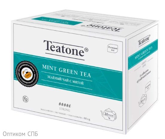 Чай Зеленый с мятой Teatone, 20 штук по 4 грамм