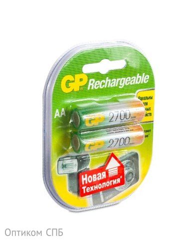 Аккумулятор GP 2700 mAh AA/HR6 NiMH  - никель-металлогидридные аккумуляторы емкостью – 2700 мАч. Во время зарядки они запасают большое количество энергии, а работая в устройствах, тратят ее крайне экономично. Поэтому аккумуляторы GP – это лучший выбор для энергоемких, часто используемых девайсов: фонариков, часов, игровых мини-приставок, будильников, плееров, компьютерных мышек и клавиатур, детских игрушек, медицинских приборов и т. д. Аккумуляторы выдерживают до 500 циклов перезарядки.Также никель-металлогидридные аккумуляторы выгодно отличаются отсутствием эффекта памяти: их не нужно полностью разряжать, чтобы они соответствовали своей номинальной емкости.