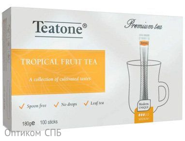Чай черный Аромат тропических фруктов TEATONE, 100 стиков