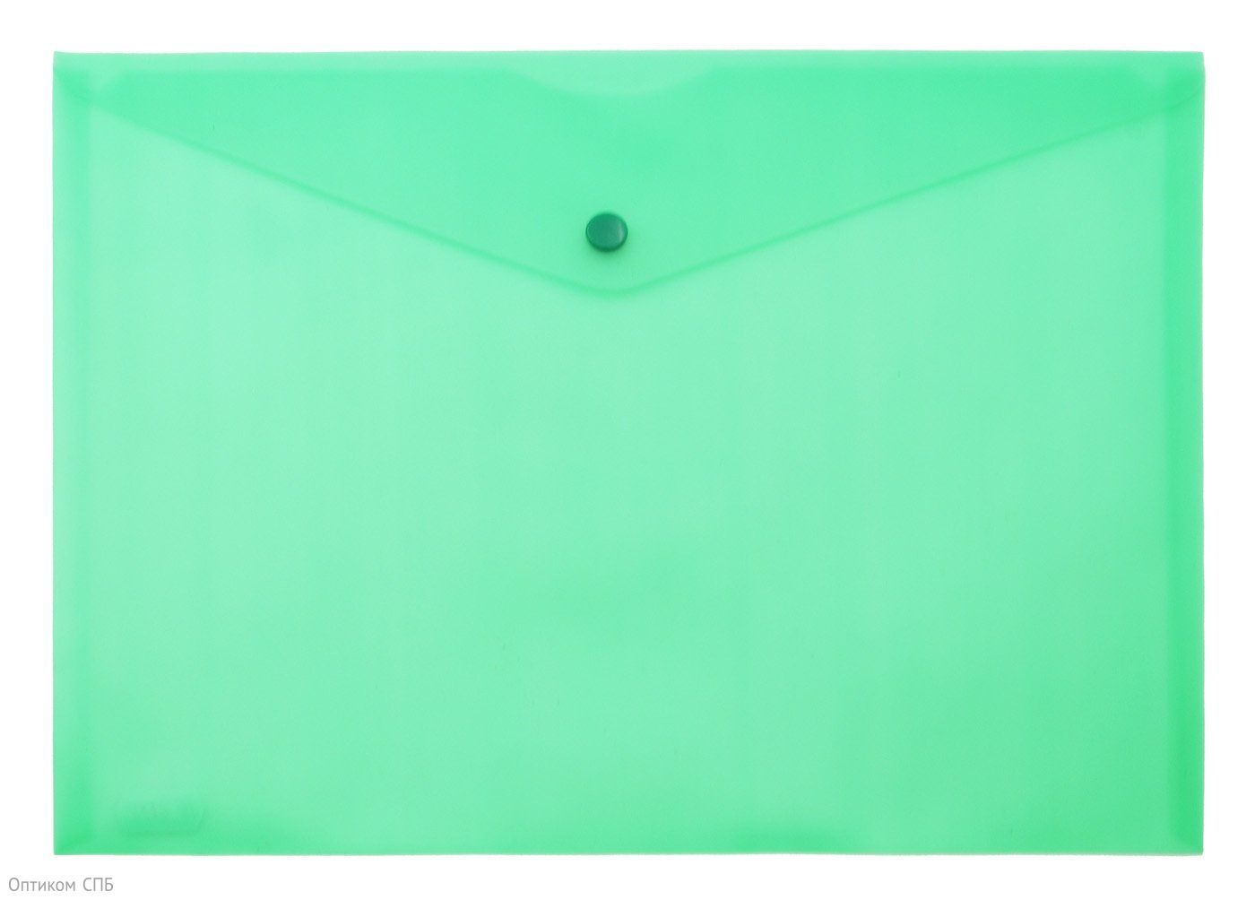 Пaпка-конверт на кнопке Workmate А4, 120 мкм, зеленая