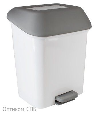Контейнер для мусора поможет поддержать порядок и чистоту на кухне, в туалетной комнате, за рабочим столом. Практичный контейнер для мусора оснащен удобной педалью. Изделие имеет внутреннее ведро-вставку, которое позволяет сменить мусорный мешок и, при необходимости, вымыть ведро. Высокое качество пластика обеспечивает долгий срок эксплуатации контейнера. Объем 15 литров, размер 28х33х41 см.