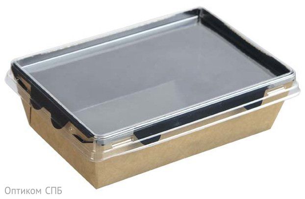 Салатник с прозрачной крышкой подходит для холодных и горячих блюд. Может быть использован для разогревания пищи в микроволновой печи. Крышку необходимо предварительно снять. Внутренняя ламинация препятствует размоканию упаковки. Объем 500 мл. Размер салатника 165х120х45 мм. Размер дна 140х105 мм. Имеет черное дно. В упаковке 300 штук.