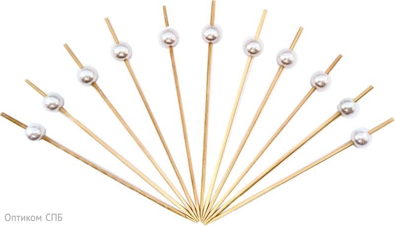 Пика бамбуковая Белая жемчужина, 7 см, 100 штук в упаковке