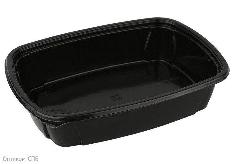 Контейнер прямоугольный, 1000 мл, 230х170х50 мм, 1-секционный, черный, полипропилен, 50штук