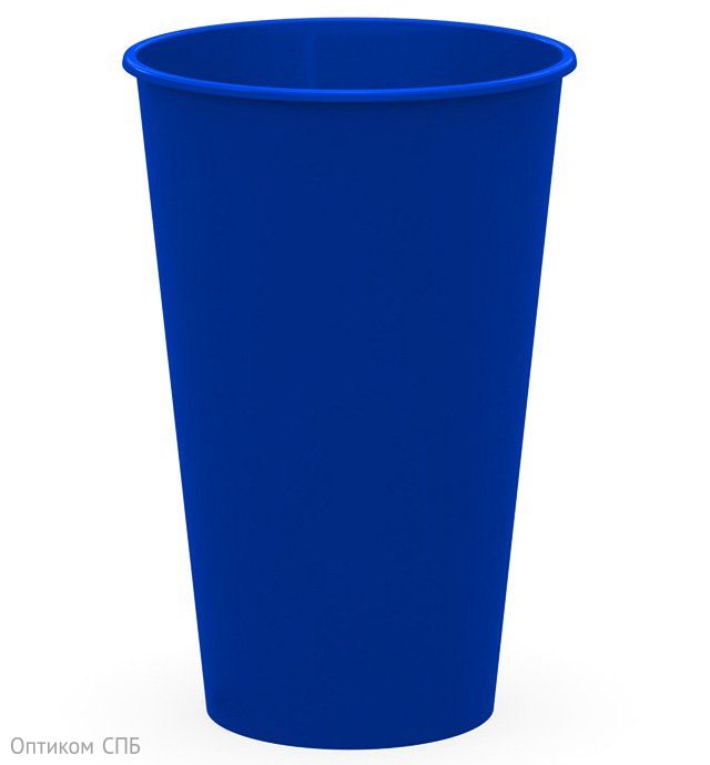 Стакан Bubble Cup 500 мл, диаметр 90 мм, синий глянцевый, полипропилен, 512 штук в коробке