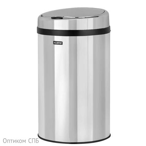 Ведро для мусора сенсорное Лайма 30 литров, нержавеющая сталь, зеркальная крышка, питание от 4-х батареек AA