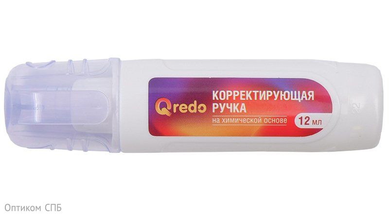 Ручка корректирующая Qredo используется для корректировки печатного и рукописного текста. Подходит для всех видов бумаг. Способ нанесения роллерный. Средство наносится ровно, имеет химическую основу, быстро высыхает. Металлический наконечник позволяет осуществлять точные исправления. Корпус выполнен из пластика. Объем флакона 12 мл. Перед применением ручку необходимо взболтать. В транспортной коробке 24 штуки.