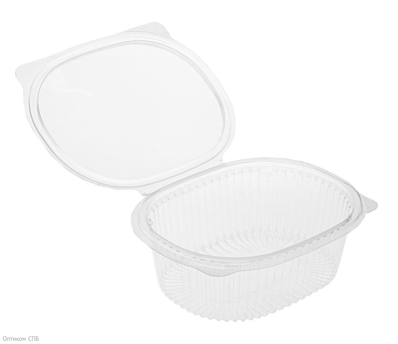 Контейнер с неразъемной крышкой РКС-500 ОП объемом 500 мл изготовлен из полистирола, прозрачного цвета, овальной формы. Предназначен для фасовки салатов, десертов, кондитерских изделий, овощей, холодных закусок. Размер контейнера 159х130х55 мм. В упаковке 360 штук.
