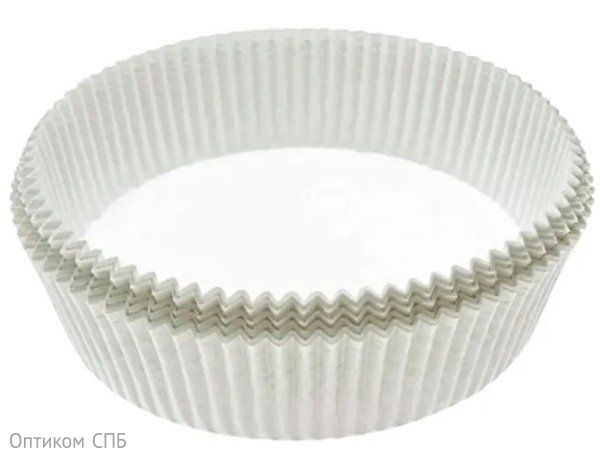 Бумажная форма для пирожных, круглая, диаметр 90 мм, высота 25 мм, белая, 1000 штук